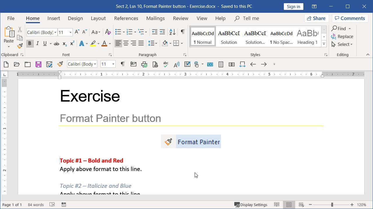 Format Painter Microsoft Word Mac